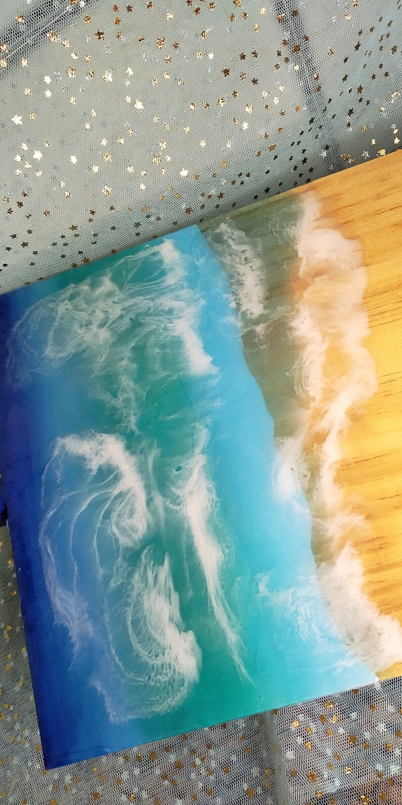 Beach Wave Resin Art Cutting Board Resin Ocean Cheese Board Etsy