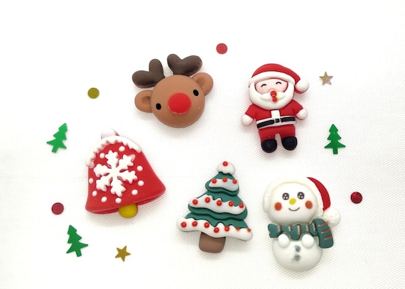 Christmas Fridge Magnets, Polymer Clay Magnet, Santa Claus Magnet