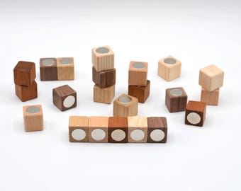 Magneten hout / beuken eiken noten mahonie / koelkastmagneten / neodymium magneten / houten magneten prikbord eikenhout cadeau sterke magneten