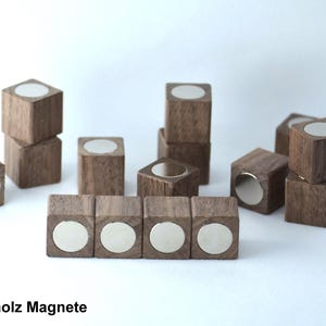 Trämagneter / Bok, ek, valnöt, mahogny / Kylskåpsmagneter / Neodymmagneter / Trämagneter, anslagstavla, ekträ, present, starka magneter Walnussholz