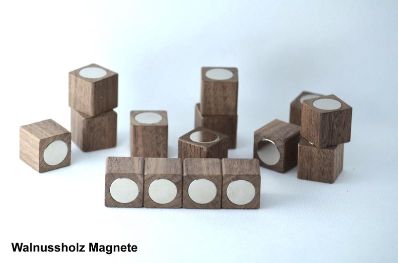 Trämagneter / Bok, ek, valnöt, mahogny / Kylskåpsmagneter / Neodymmagneter / Trämagneter, anslagstavla, ekträ, present, starka magneter Walnussholz