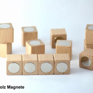 Trämagneter / Bok, ek, valnöt, mahogny / Kylskåpsmagneter / Neodymmagneter / Trämagneter, anslagstavla, ekträ, present, starka magneter Buchenholz