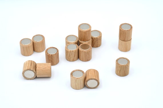 Magnete Rund Eichen Holz / Kühlschrankmagnete / Neodym Magnete / Holzmagnete / Pinnwand / Dekoration / Geschenk / Echtholz / starke Magnete