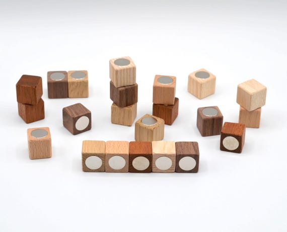 Magnete Holz / Buche Eiche Walnuss Mahagoni / Kühlschrankmagnete / Neodym Magnete / Holzmagnete Pinnwand Eichenholz Geschenk starke Magnete