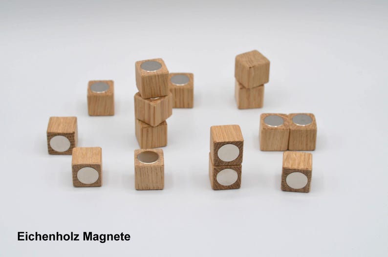 Trämagneter / Bok, ek, valnöt, mahogny / Kylskåpsmagneter / Neodymmagneter / Trämagneter, anslagstavla, ekträ, present, starka magneter Eichenholz