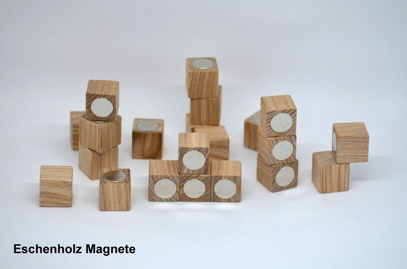 Trämagneter / Bok, ek, valnöt, mahogny / Kylskåpsmagneter / Neodymmagneter / Trämagneter, anslagstavla, ekträ, present, starka magneter Eschenholz