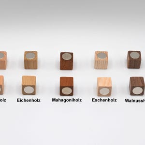 Trämagneter / Bok, ek, valnöt, mahogny / Kylskåpsmagneter / Neodymmagneter / Trämagneter, anslagstavla, ekträ, present, starka magneter bild 2