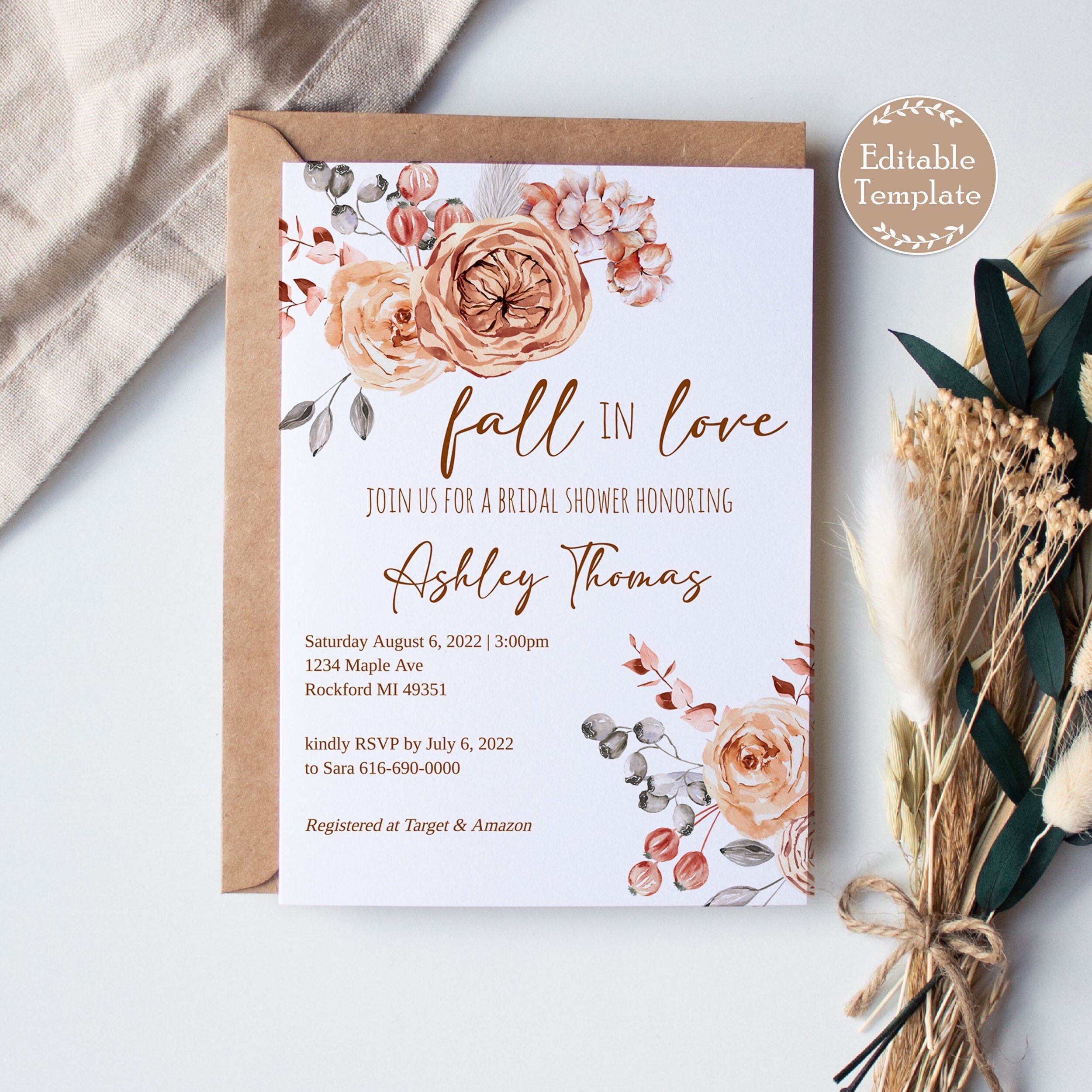 Fall Bridal Shower Invitation - Etsy