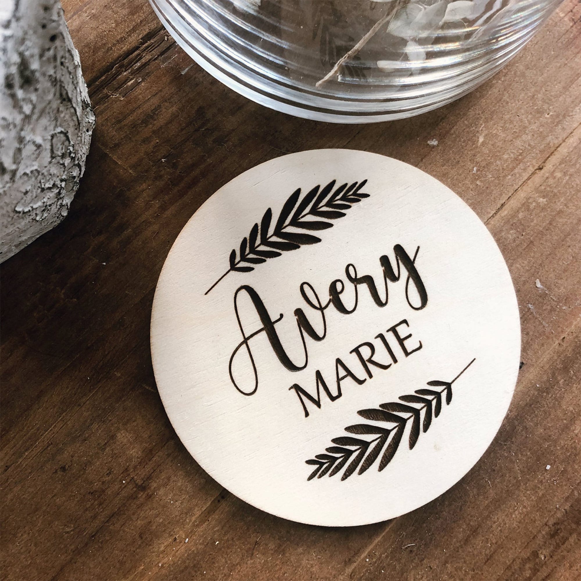 Round Wooden Baby Nursery Name Signs Personalized Etsy