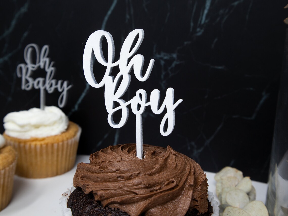 Oh Boy Cupcake Topper for Baby Shower Baby Boy Cupcake Etsy