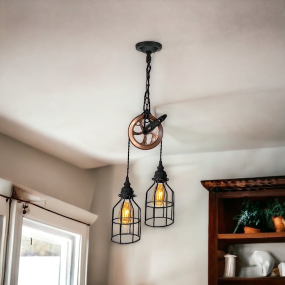 Farmhouse pulley lights deals