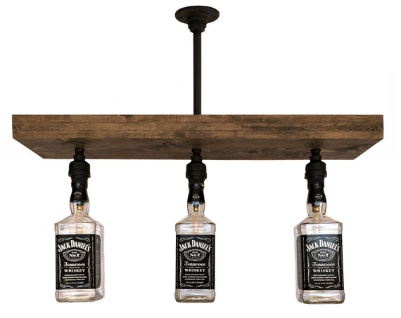 Farmhouse Triple Wood Repurposed Jack Daniels Bottle Pendant Denmark Farmhouse Triple Wood Repurposed Jack, Jack Daniels Bottle Light Fixture