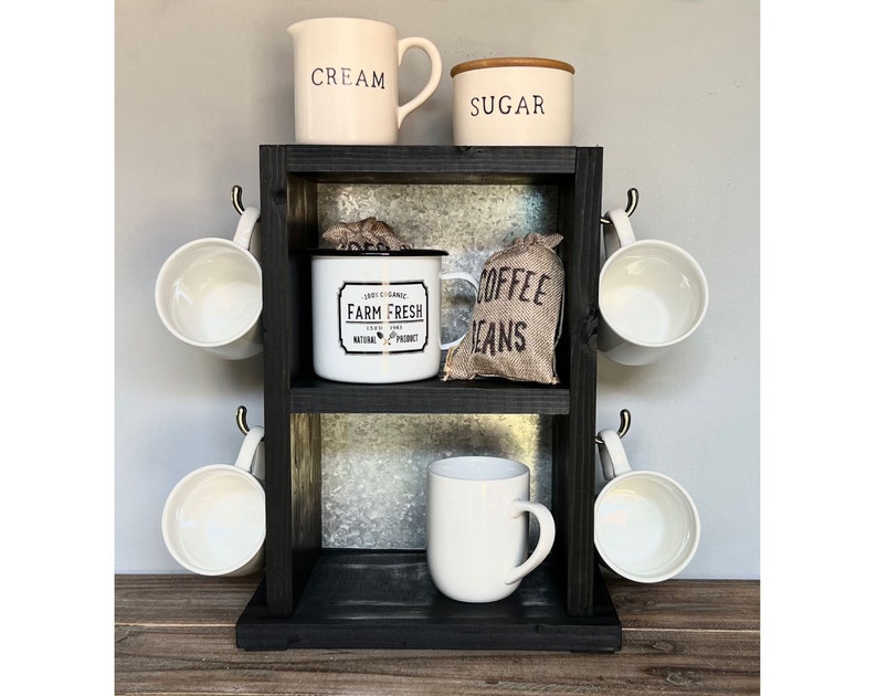 Farmhouse Coffee Bar Shelf No. 502 Small Coffee Bar & Mug Etsy