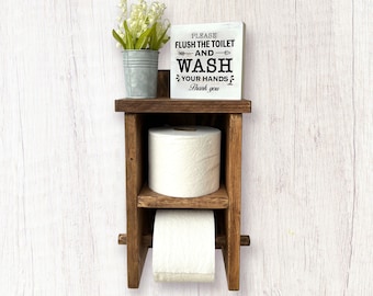 Farmhouse Toilet Paper Holder No. 40- Bathroom Decor- Country Decor- Bathroom Organizer