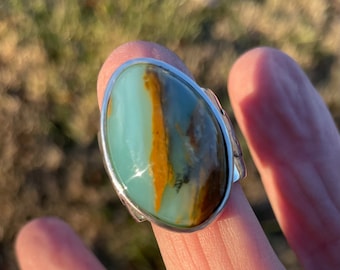 Peruvian Opal Ring Chunky Statement 7.5