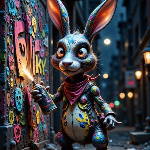 Crazy Alice Hase mit Farbdose