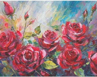 Radiant Roses Large Decoupage Tissue Paper (Custom Sizes Available)