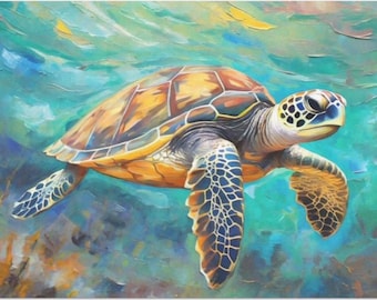 Sassy Sea Turtle Decoupage Paper (Custom Sizes Available)