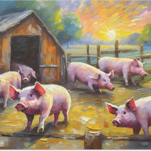 CLEARANCE Sale:  Happy Piggies Large Decoupage Tissue Paper 20&quot;x30&quot;
