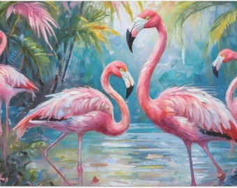 Full of Flamingos Large Decoupage Paper (Custom Sizes Available)