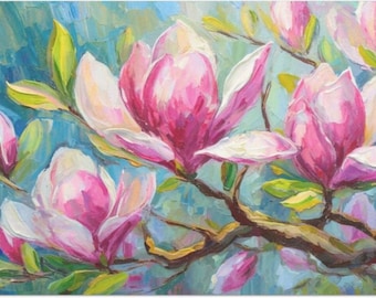 Pretty n&#39; Pink Magnolias Large Decoupage Tissue Paper 20&quot;x30&quot;