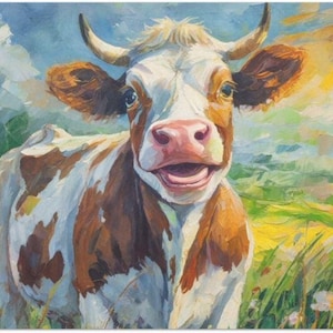 Happy Heifer Large Decoupage Tissue Paper (Custom Sizes Available)
