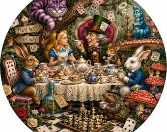 Papel para decoupage "Momentos Maravillosos en el País de las Maravillas" (Tamaños personalizados disponibles)