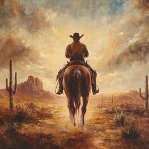 Saddlebound Solitude Large Decoupage Tissue Paper (Custom Sizes Also Available)