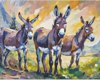 Darling Donkeys Large Decoupage Tissue Paper 20"x30"