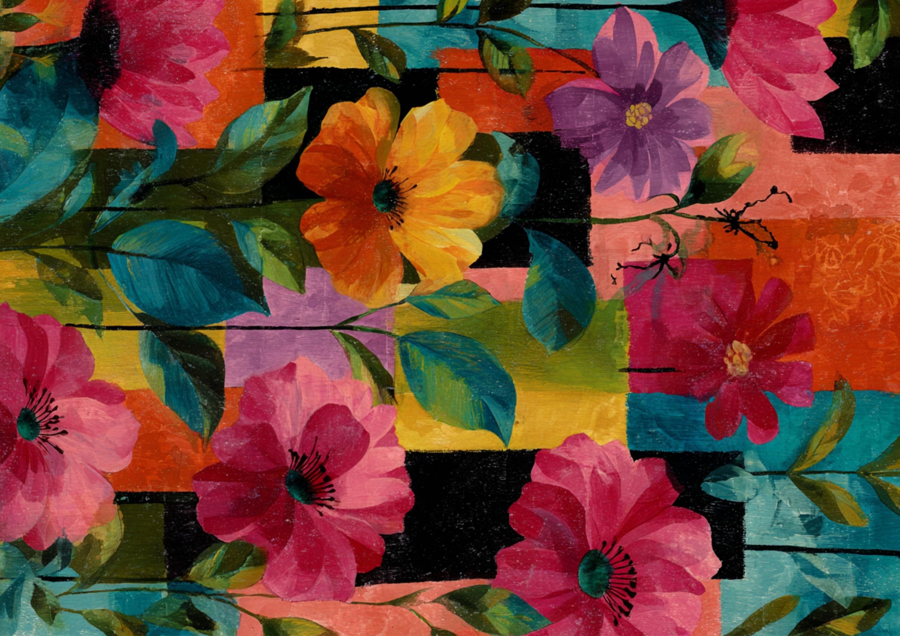 Abstract Bloomscape Decoupage Paper (custom Sizes Available) - Etsy