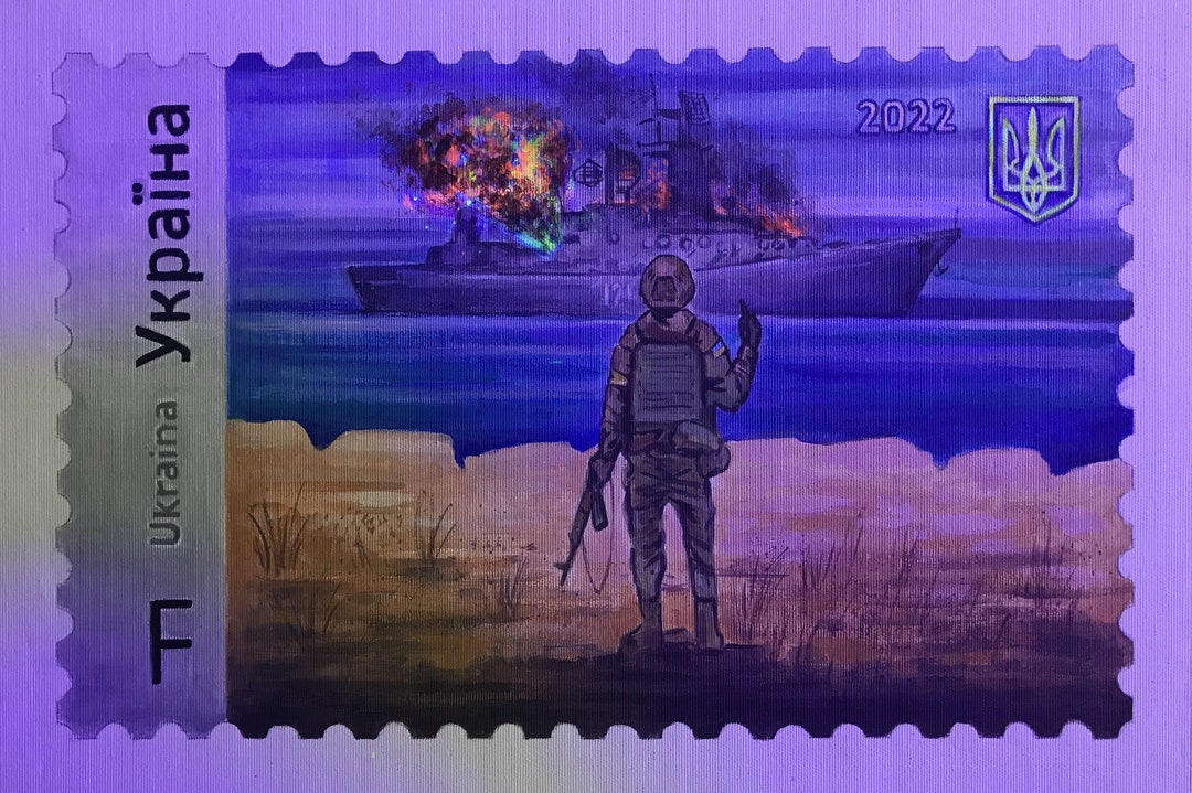 Ukrainian Postage Stamp With Russian Warship Acrylic With UV Etsy