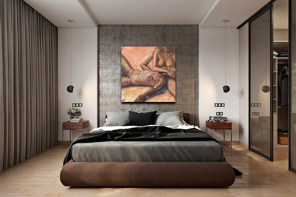 Digital Erotic Art With Pregnant Wife and Husband,naked Couple,nude