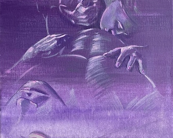Ultraviolet Lovers – Original Sensual Oil Painting of an Intimate Couple