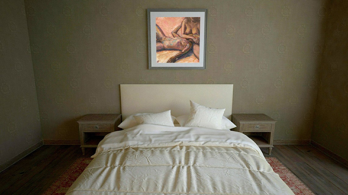 Digital Erotic Art With Pregnant Wife and Husband,naked Couple,nude