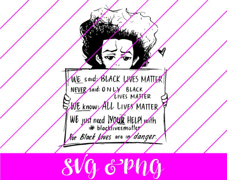 Download Black Lives Matter SVG Huey Boondocks all lives matter | Etsy