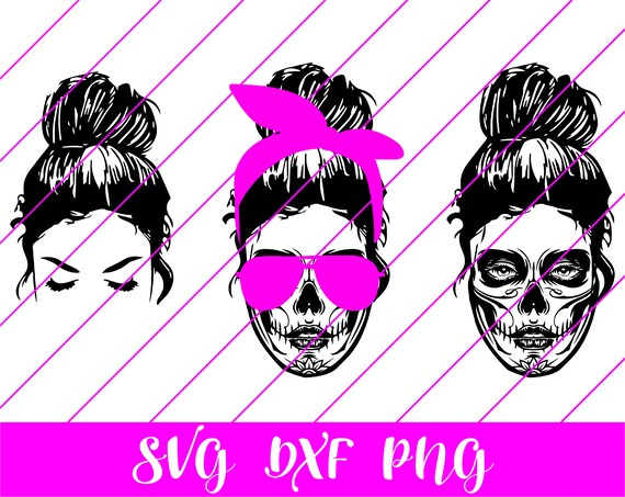 Download Messy Bun SVG DXF mom bun svg skeleton mom mom svg mom | Etsy