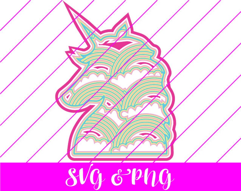 Download Unicorn Layered Mandala SVG & PNG Unicorn rainbows Rainbow ...