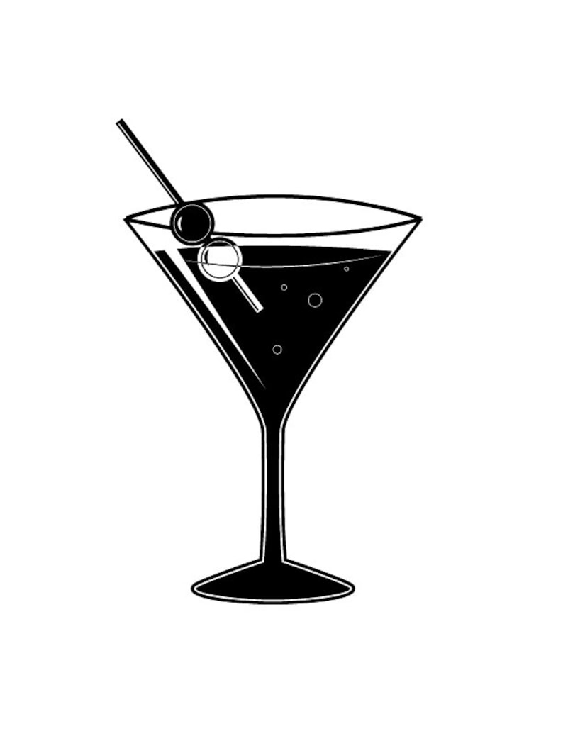 Martini Glass Cocktail SVG Cut File & PNG Cut Files Svg Etsy