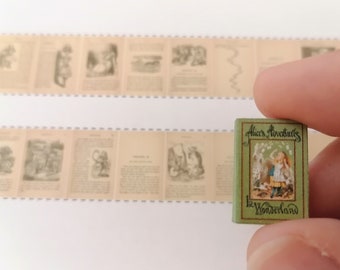 1:12 Livre miniature de maison de poupée ALICE's ADVENTURES in Wonderland avec 32 pages. TÉLÉCHARGEMENT imprimable uniquement. Bonus échelles 1/24 et 1/48 incluses