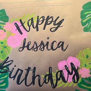 Banner, hand-painted, personalized