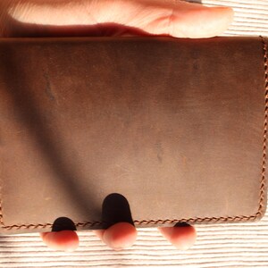 Funda de cuero para pasaporte hecha a mano - Cartera de viaje
