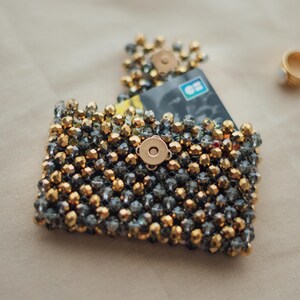 Porte-carte MARINO - Perles de Cristal | Porte carte | Card holder | Portefeuille | Porte-Monnaie