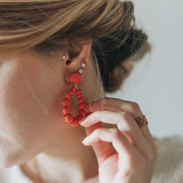 Mini VALENTINE - earrings - in resin - vintage spirit