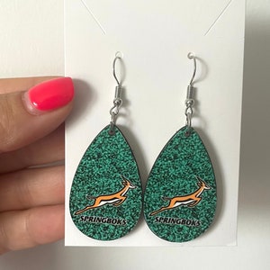 Springbok / South African rugby earrings