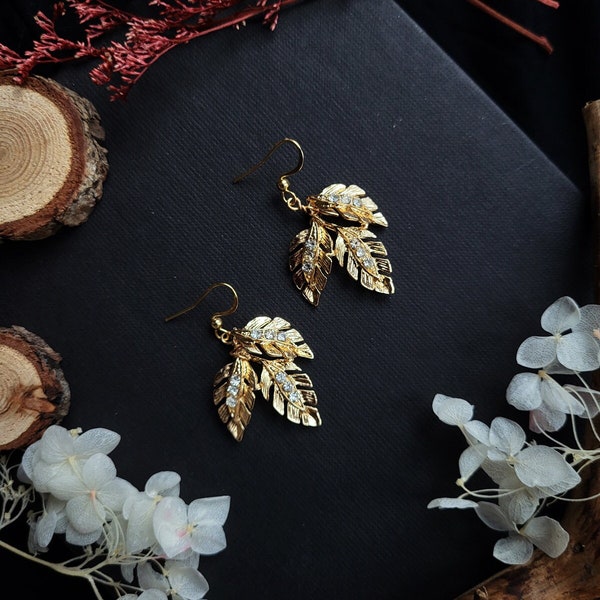 Goldene Lothlorien Blätter Ohrringe | Herr der Ringe Ohrringe, Natur Schmuck, Fantasy, Pagan, Lorien Elben Ohrringe, Elfen, Mittelerde