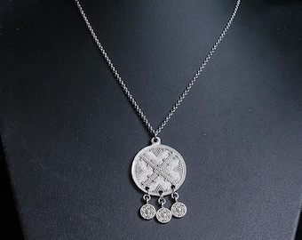 Viking Shield Necklace, Shieldmaiden Pendant, Valkyrie Norse Jewelry, Pagan Medieval Festival Necklace