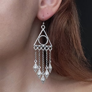 Gothic Witches Earrings, Witchy Witch Jewelry, Pagan Goddess, Magical Symbols, Black Magic, Alchemy, Fantasy
