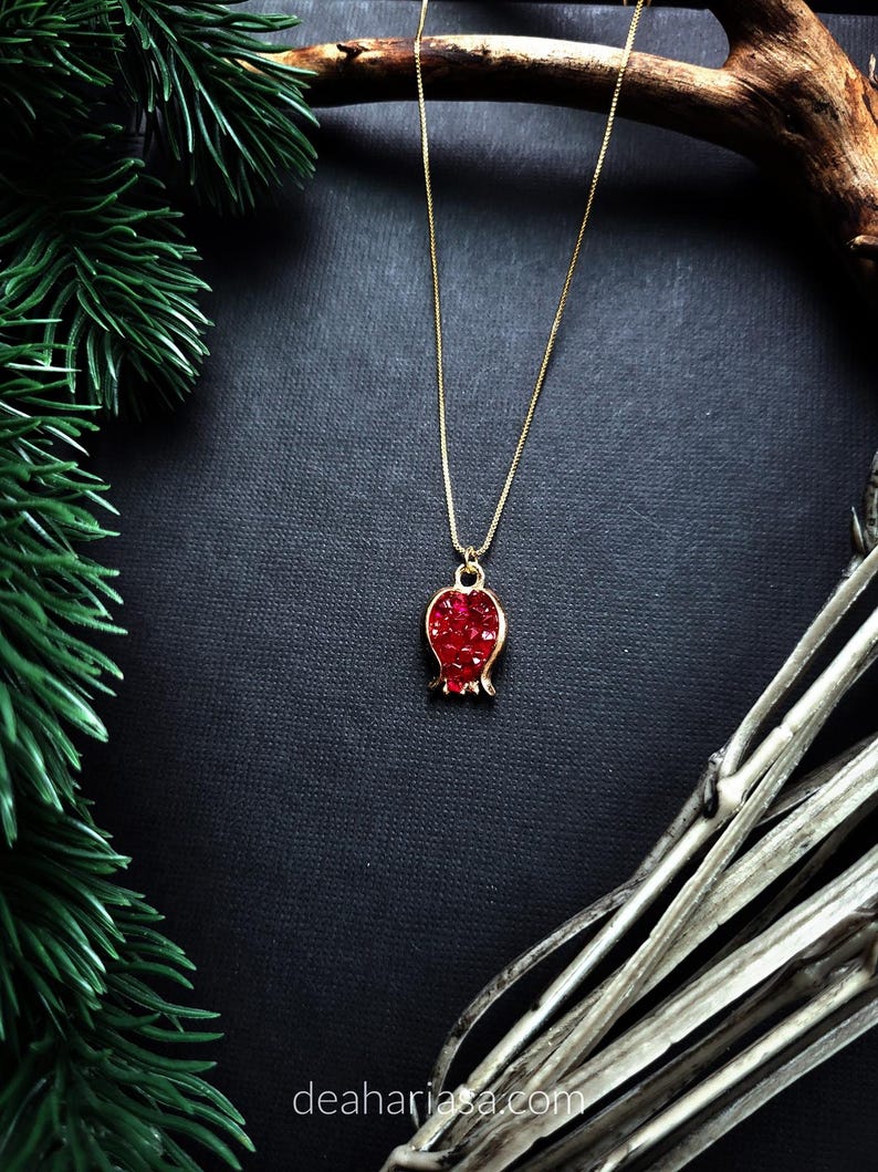 Persephone Necklace, Pomegranate Necklace