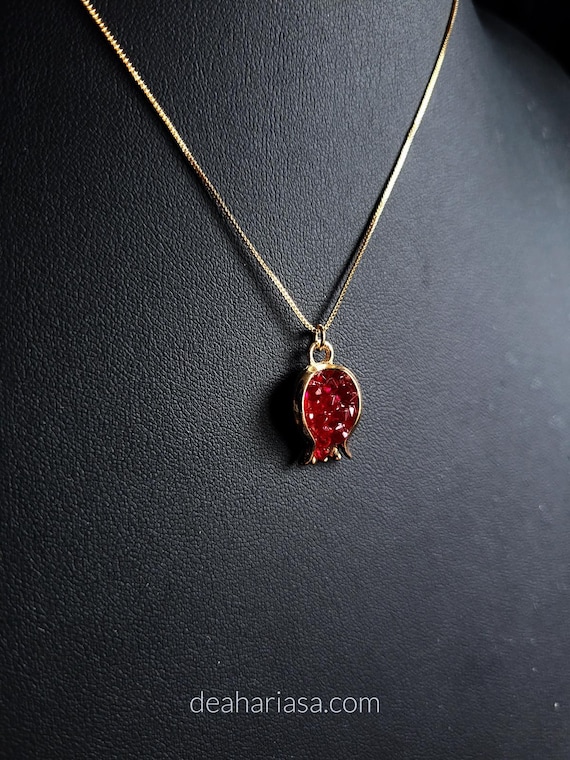 Persephone Necklace, Pomegranate Pendant, Greek Goddess of Spring, Greek Mythology Jewelry