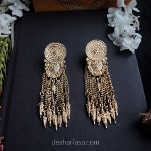 Ancient Greek Gold Earrings, Roman / Hellenistic Earrings, Greek Goddess, Ancient Greece,  Old Civilization, Gold plated Jewelry